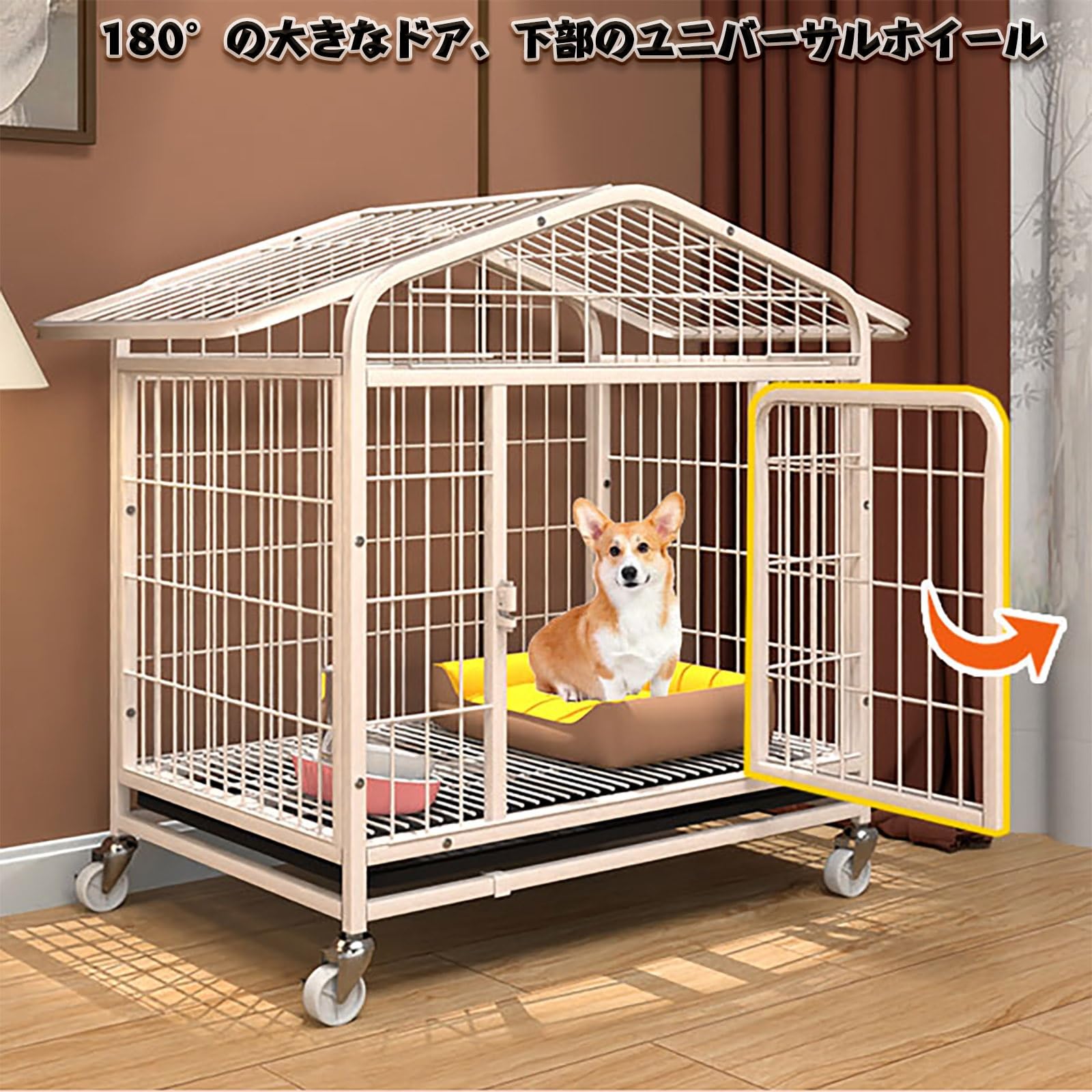 装飾金属製犬用ケージペットハウス猫ハウスペットゲージ